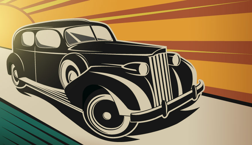 Illustration of an old car